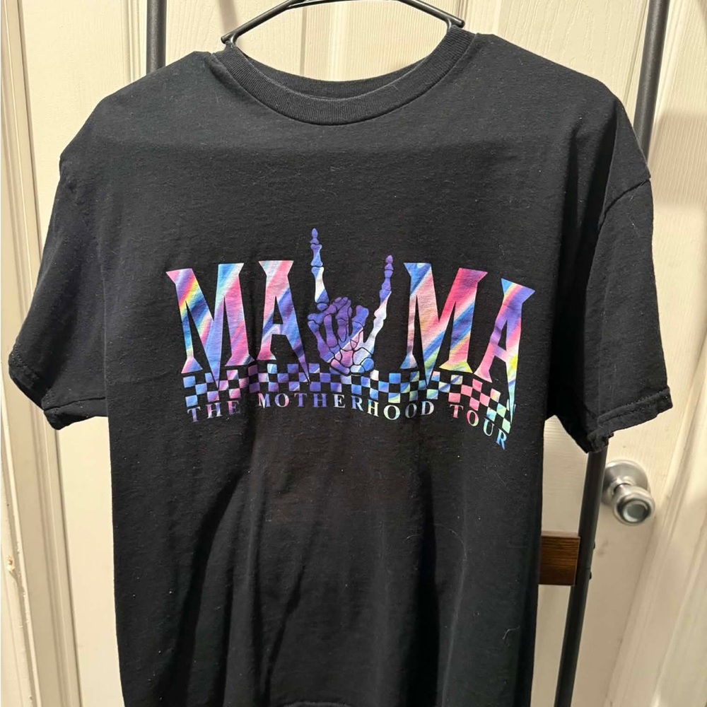MAMA The Motherhood Tour Black Graphic Tee - Rainbow Print